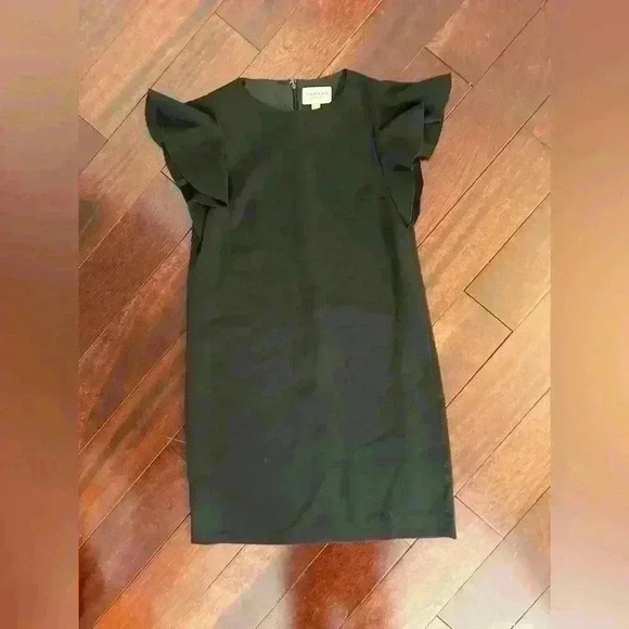 Canvas By Lands End Little Black Dress Size 4 Flutter Sleeve - Picture 1 of 7